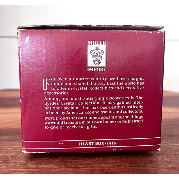 Hofbauer The Byrdes Collection Heart Box 1416 Leaded Crystal Trinket Box NIB - Picture 12 of 15